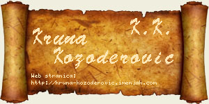Kruna Kozoderović vizit kartica